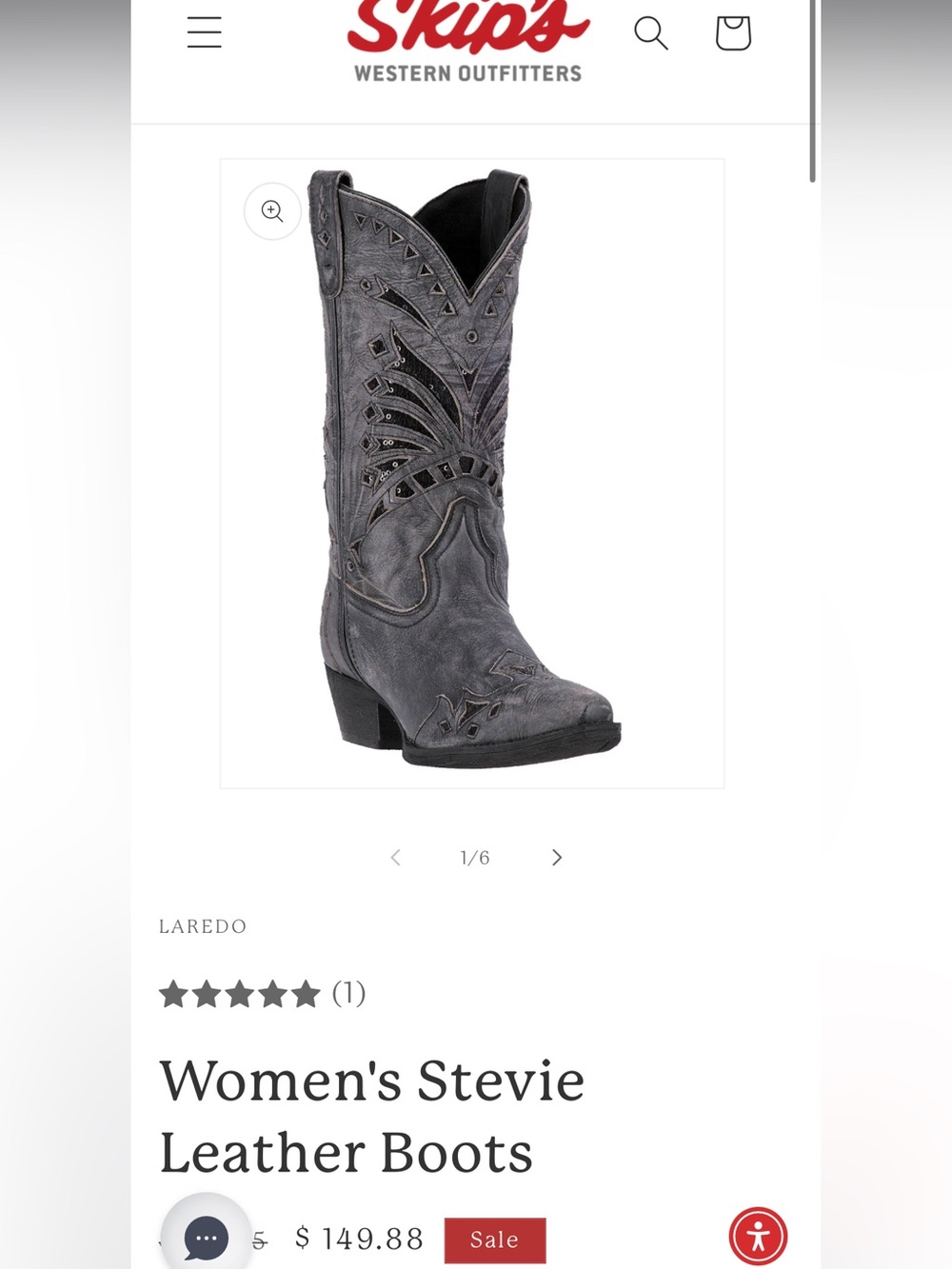Laredo Grey Embellished Western Boot